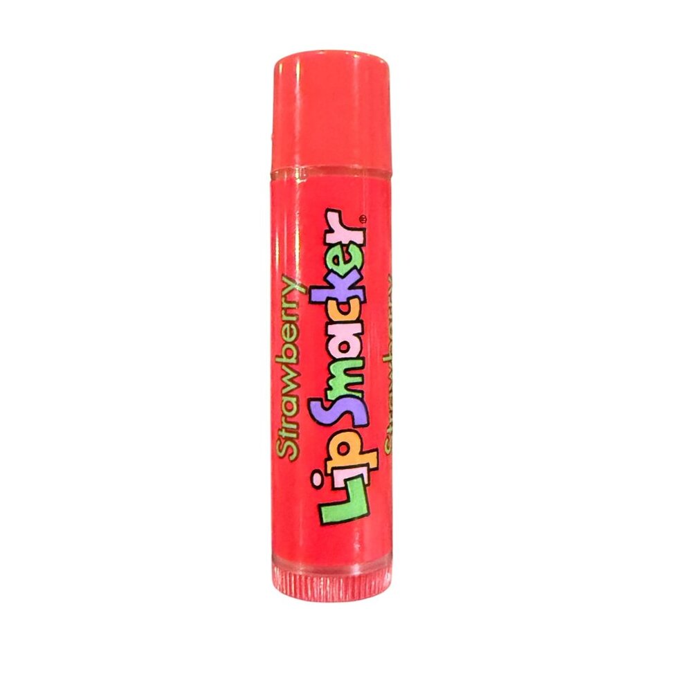 BONNE BELL Lip Smacker Balm STRAWBERRY Vintage BUBBLE FONT World of Smackers